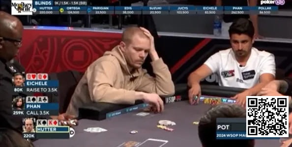 【EV扑克】话题 | WSOP主赛事,两位选手在翻牌前先后弃掉KK和QQ
