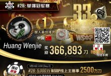 【EV扑克】WSOP国人首冠出炉！黄文杰力压茅人及 勇夺#26单挑赛冠军，前主赛冠军也成手下败将！-捕鱼中文站
