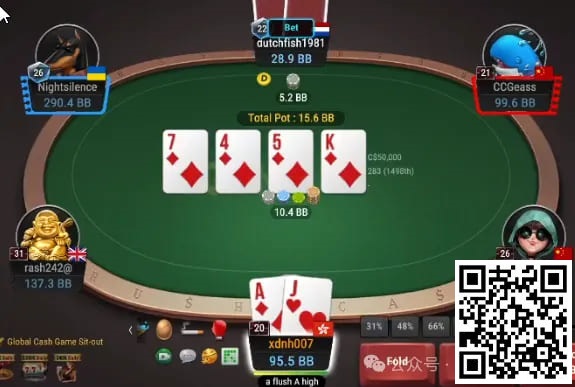 【EV扑克】牌局分析:单张成花nuts不宜快打