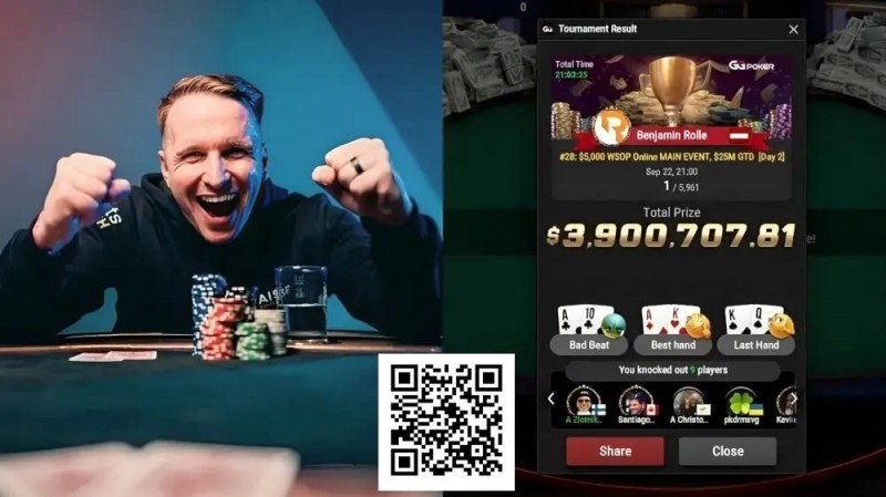 【EV扑克】WSOP线上主赛冠军复盘，解析FT前的口袋4关键手牌！
