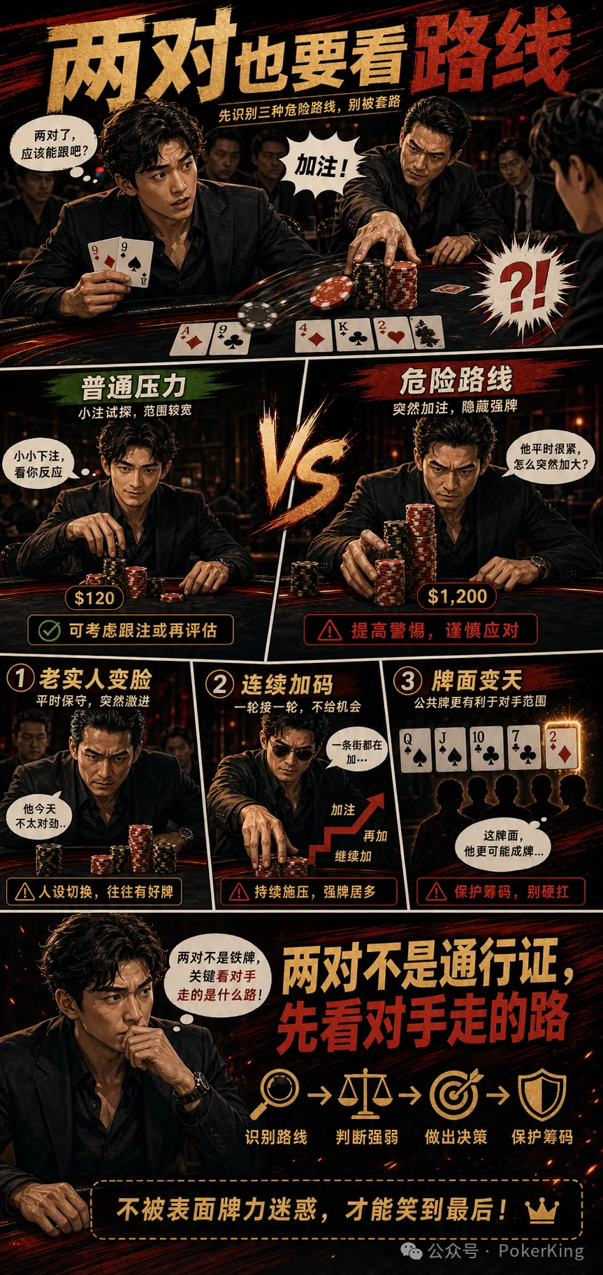 【EV扑克】两对被加注,为什么越看越危险?三条路线帮你重新估价